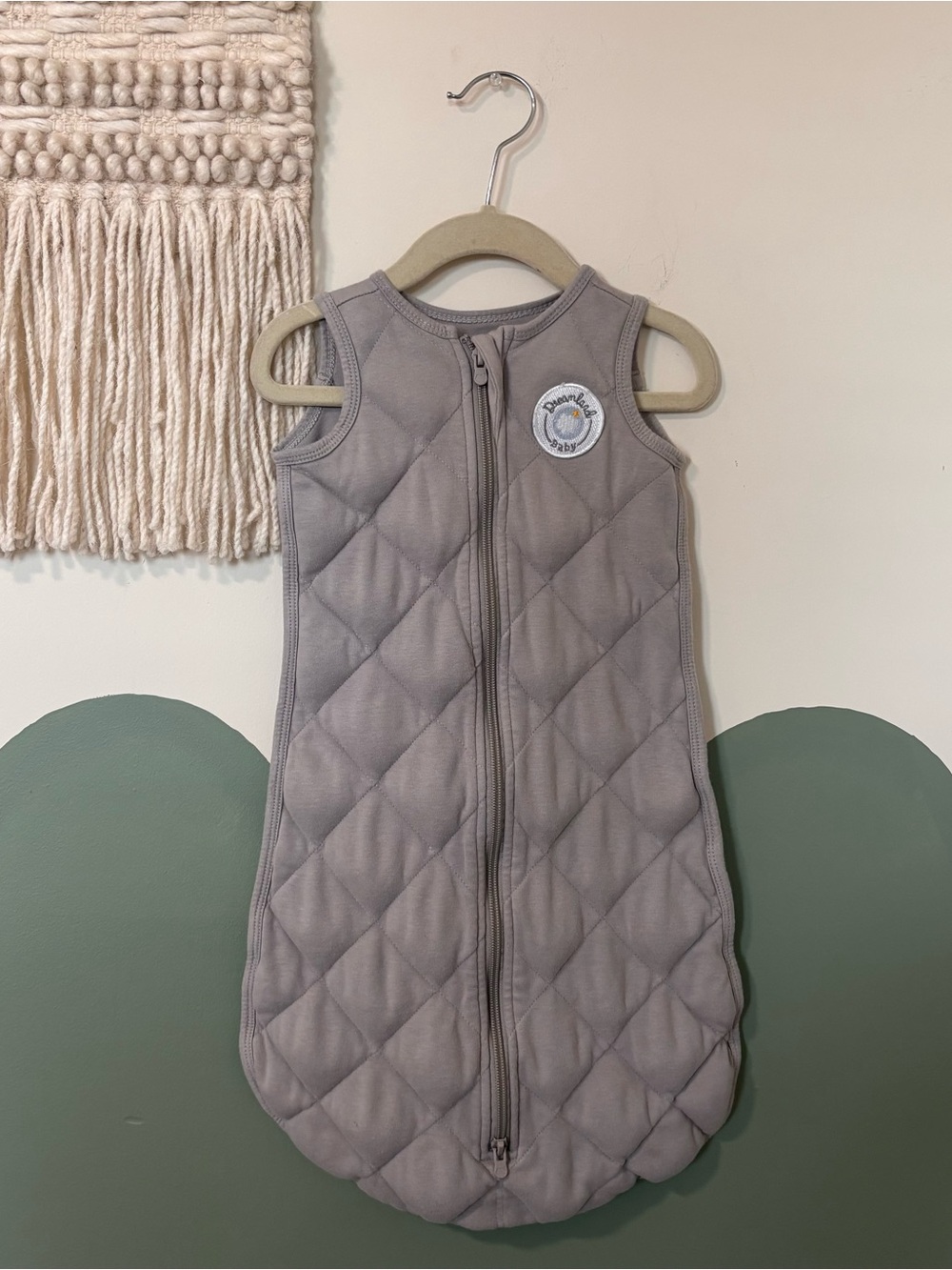Dreamland Baby Gray Weighted Quilted Sleeveless Baby Sleep Sack 0-6 months